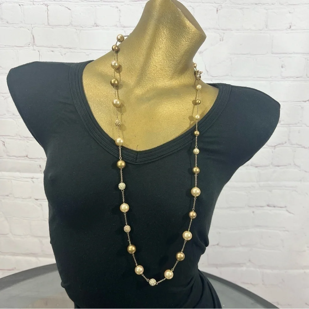 BANANA REPUBLIC silver toned 34” long necklace + One more